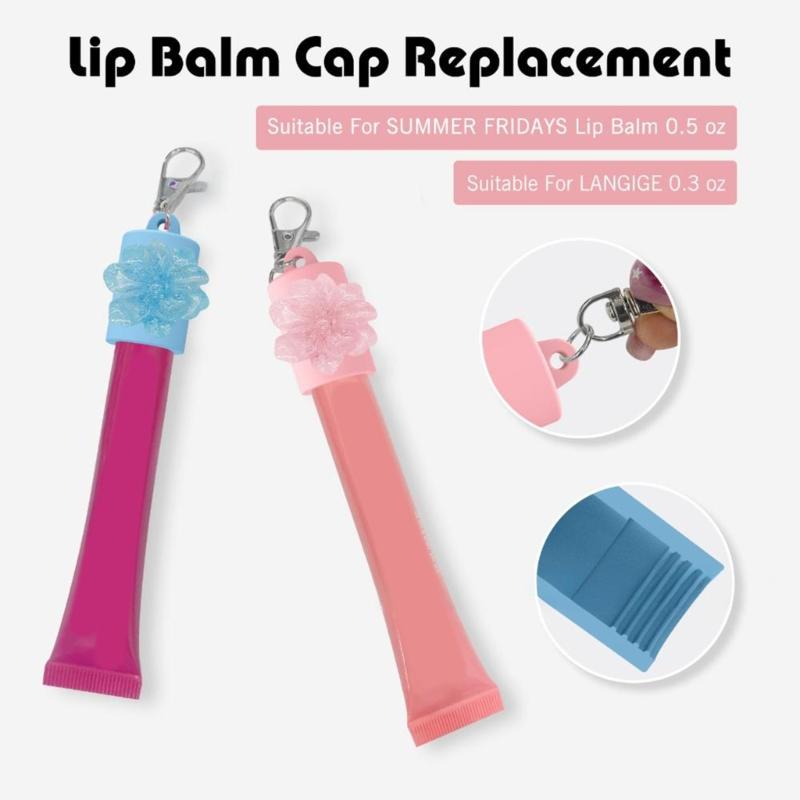 Portable Silicone Lip Gloss Keychain Cap Leak Proof Design Travel Friendly Cosmetic Container For Travel TouchUps