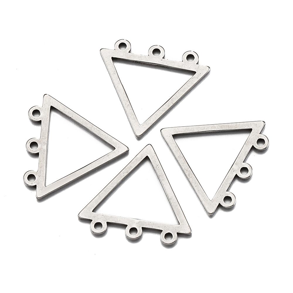 10pcs Stainless Steel Geometric Stamping Blank Drop Porous Connector Pendant Charms Necklace Earrings Jewelry Making DIY