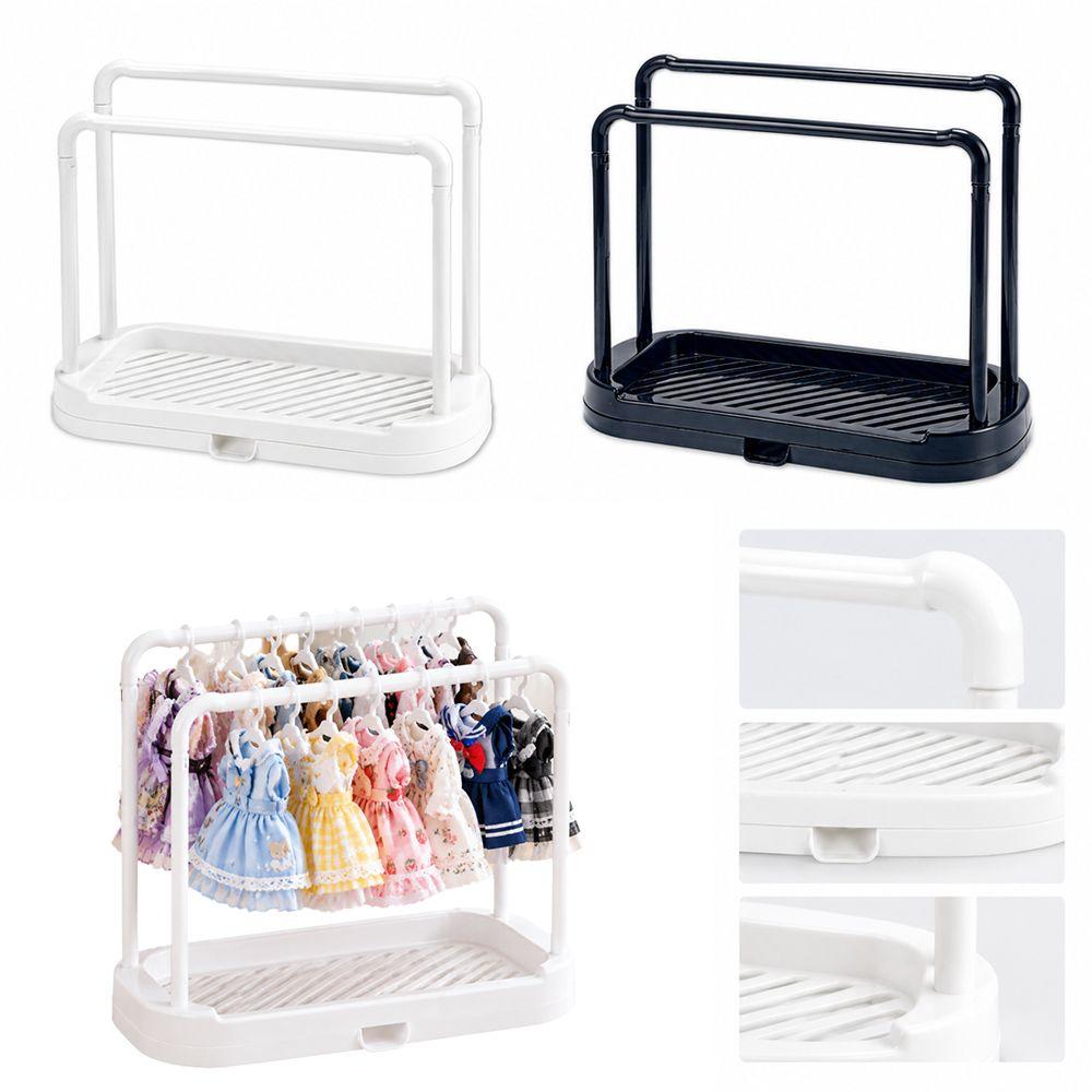 Draining Mini Clothes Rack Double Rod Doll Display Stand New Doll Hanger  For Potato Doll