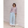 Blacknini/"Loose Soft Pants" Female Star Du + American Relaxed Feeling Pleated Old Wide Leg Denim