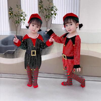 Christmas Children's Costume Dress Up Santa Claus Party Performance Sequin Dress Performance Costume