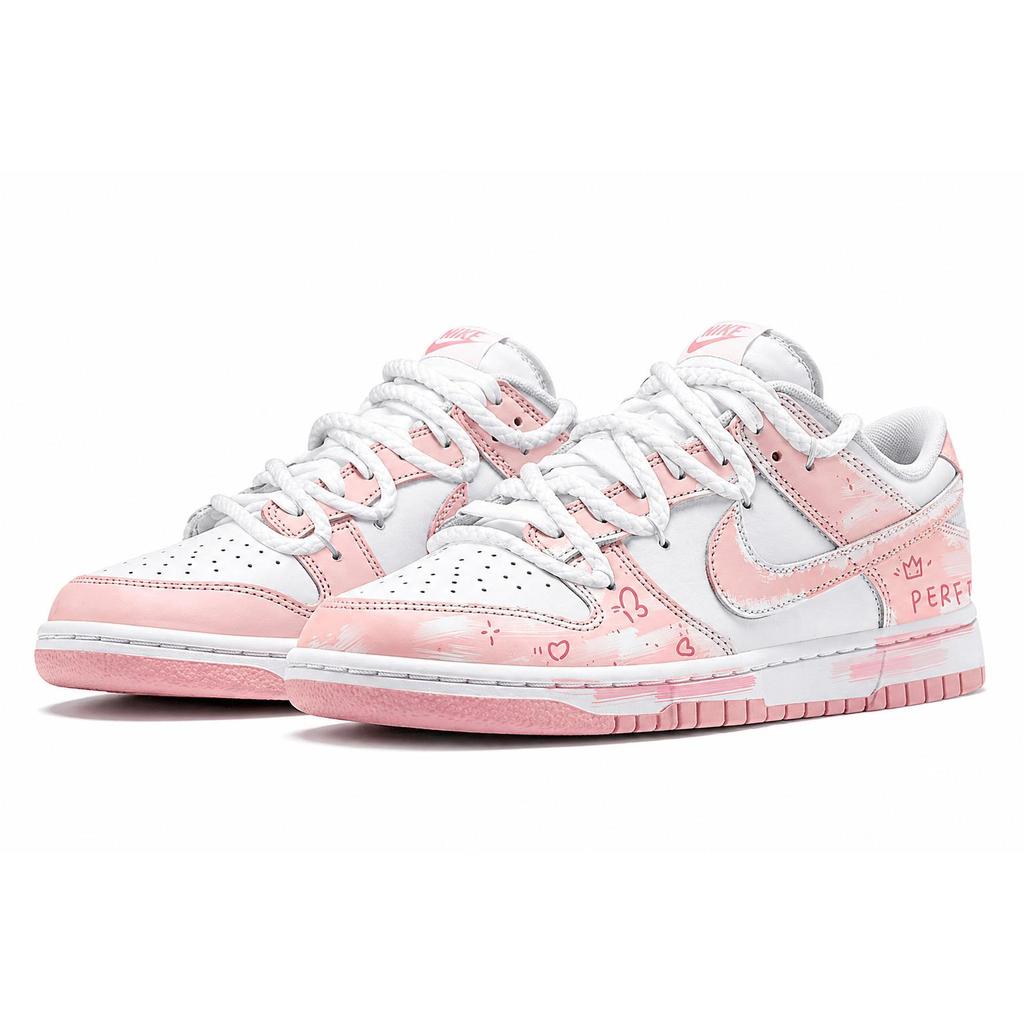 Nike Dunk Pink Journal Coverage Slip Resistant Abrasion Resistant Low Top Casual Skate Shoes Women's FB9109-125(team315)