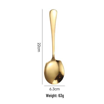 Large Gold Stainless Steel Serving Spoon