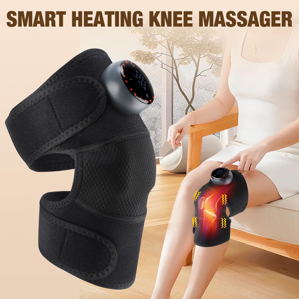 New Electric Heating Knee Massager 5 Modes Rechargeable Neck Shoulder Knee Massager Warm Massage Vibration Pressing Intelligent