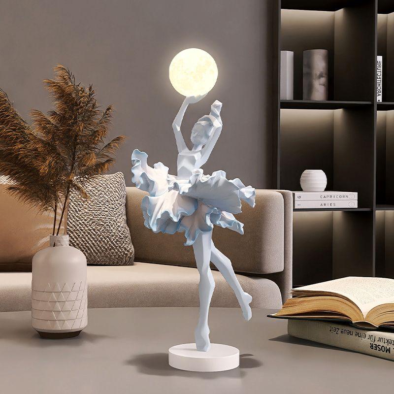 Modern Resin Ballet Girl Night Light Decoration Items Home Livingroom Figurines Ornaments Hotel Homestay Sculpture Accessories