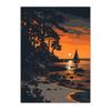 Nature Landscape Wall Art Western Sunset Scenery Canvas Painting Vintage Poster Print for Living Room Bedroom Wall Decor