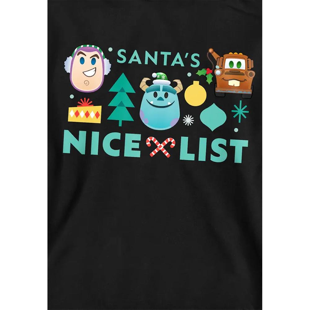 Disney Pixar Childrens/Kids SantaÂ´s Nice List Characters Christmas Hoodie