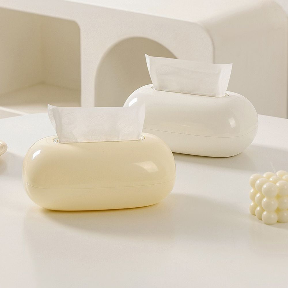 Creative Design Oval Tissue Box Non-slip Base Desktop Tissue Dispenser Dining Table