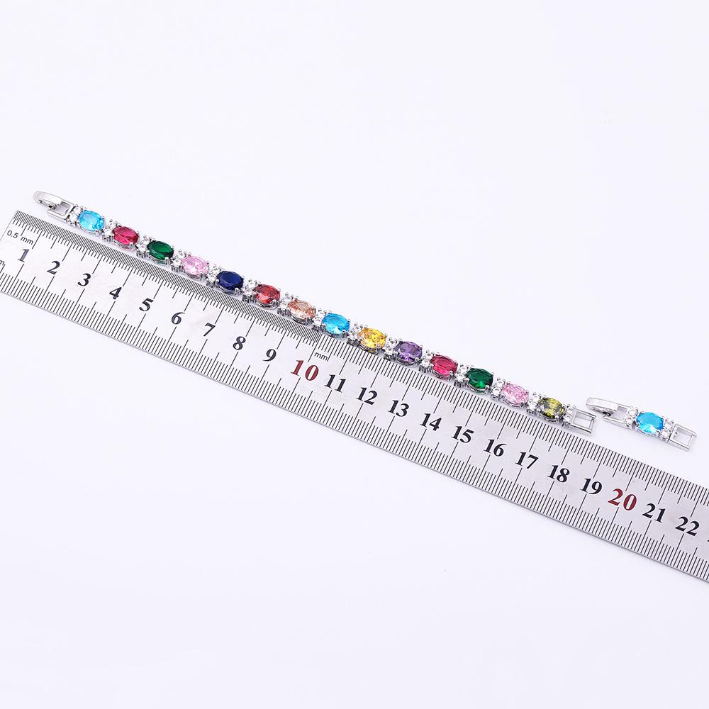 Women's Multicolor Zircon Crystal Bracelet - Non-Fading Gemstone Jewelry