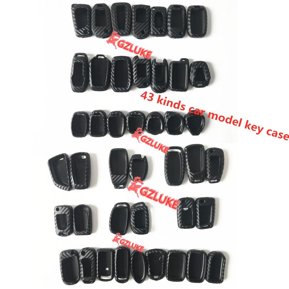 Soft Carbon Fiber Look Whole Black Remote Car Key Case Cover FOB Bag Compatible with 40 Car Models More than 40 kinds