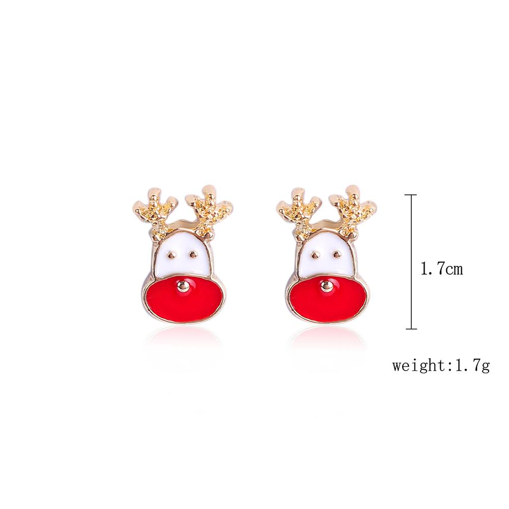 Lady Christmas Rhinestone Ear Studs Santa  Snowflake Deer X-mas Tree Earrings