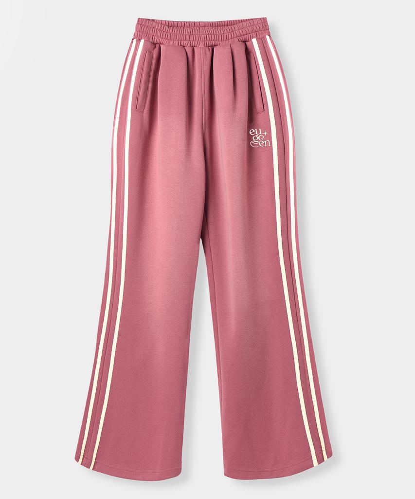 Yujen Washed Semi Bootcut Track Sweatpants_Pink