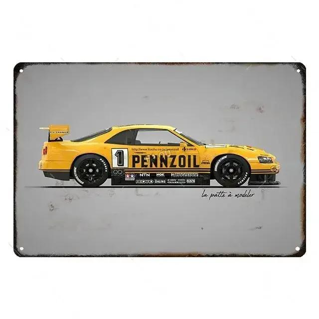 F1 Racing Posters Vintage Metal Tin Signs Decor World Famous Cars Retro Decorative Tin Sign Auto Club Pub Bar Room Wall Art