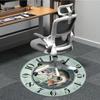 1pc Fish Clock Office Round Area Rug, Indoor Mat Suitable For Office, Under Office Chairs Bedroom Living Room Home Decor, Room Deco, 096