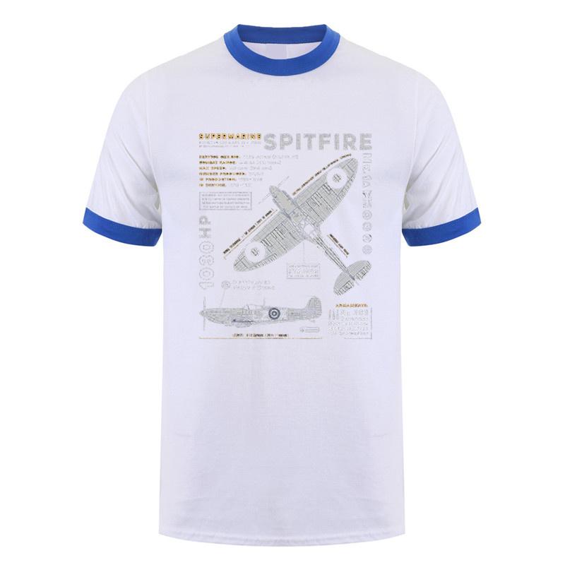 Novelty Spitfire T Shirt Fighter Plane WW2 War Pilot Aircraft Airplane Tshirts Unisex Cotton Tee Short Sleeve TShirt Gift DY303