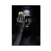 Black Gold Woman Canvas Painting African Women Poster and Prints Scandinavian Wall Art Picture for Home Decor Living Room Mural