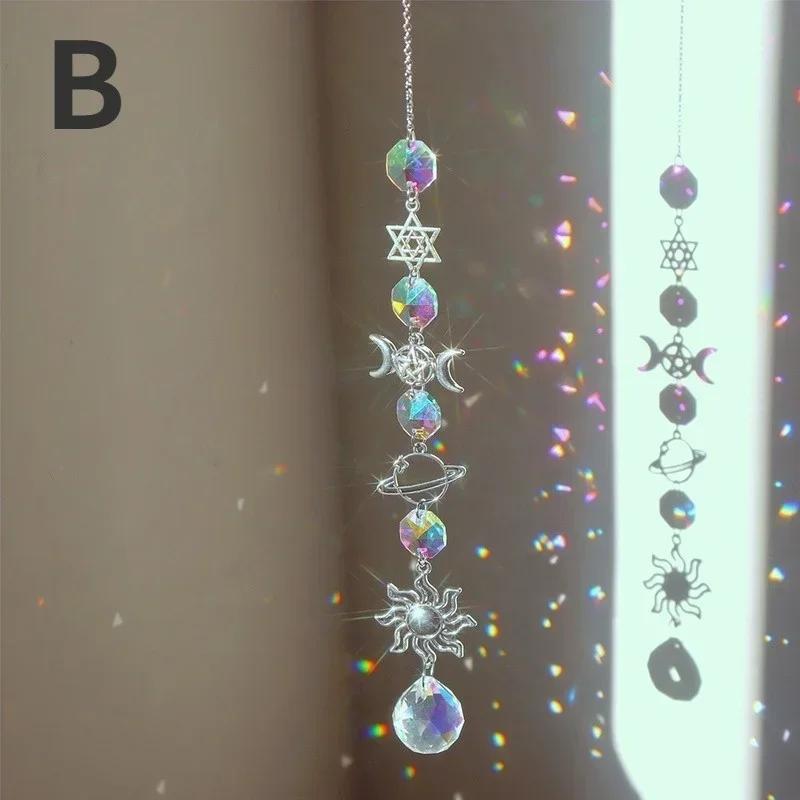 

Хрустальная подвеска Wind Chime Moon Sun Catcher Diamond Prisms Dream Decoration Crafts Accessories Tools Home Garden Decor Windchime светло-зеленый
