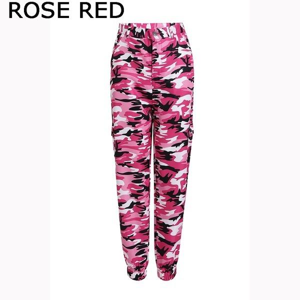 Women's High Waist Slim Cargo Camouflage Pants Plus Size Loose Hip Hop Pants Outdoor Sports Jogging Pants S-3XL