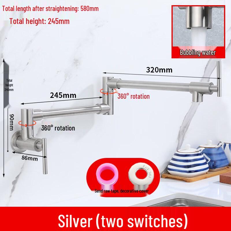 TLXT Wall-Mounted Kitchen Retractable Faucet