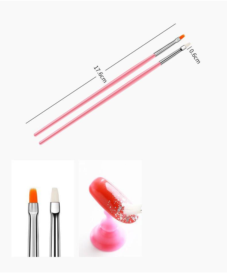 15Pcs Nail Brush Gel Brush For Manicure Acrylic UV Gel Extension Pen Nail Polish Painting Drawing Brush Liner Nail Brush