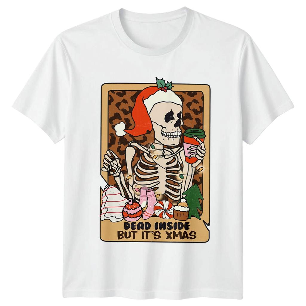 Dead Inside But Its Xmas Christmas Holidays Skeleton Unisexs Unisexs Graphic Tee
