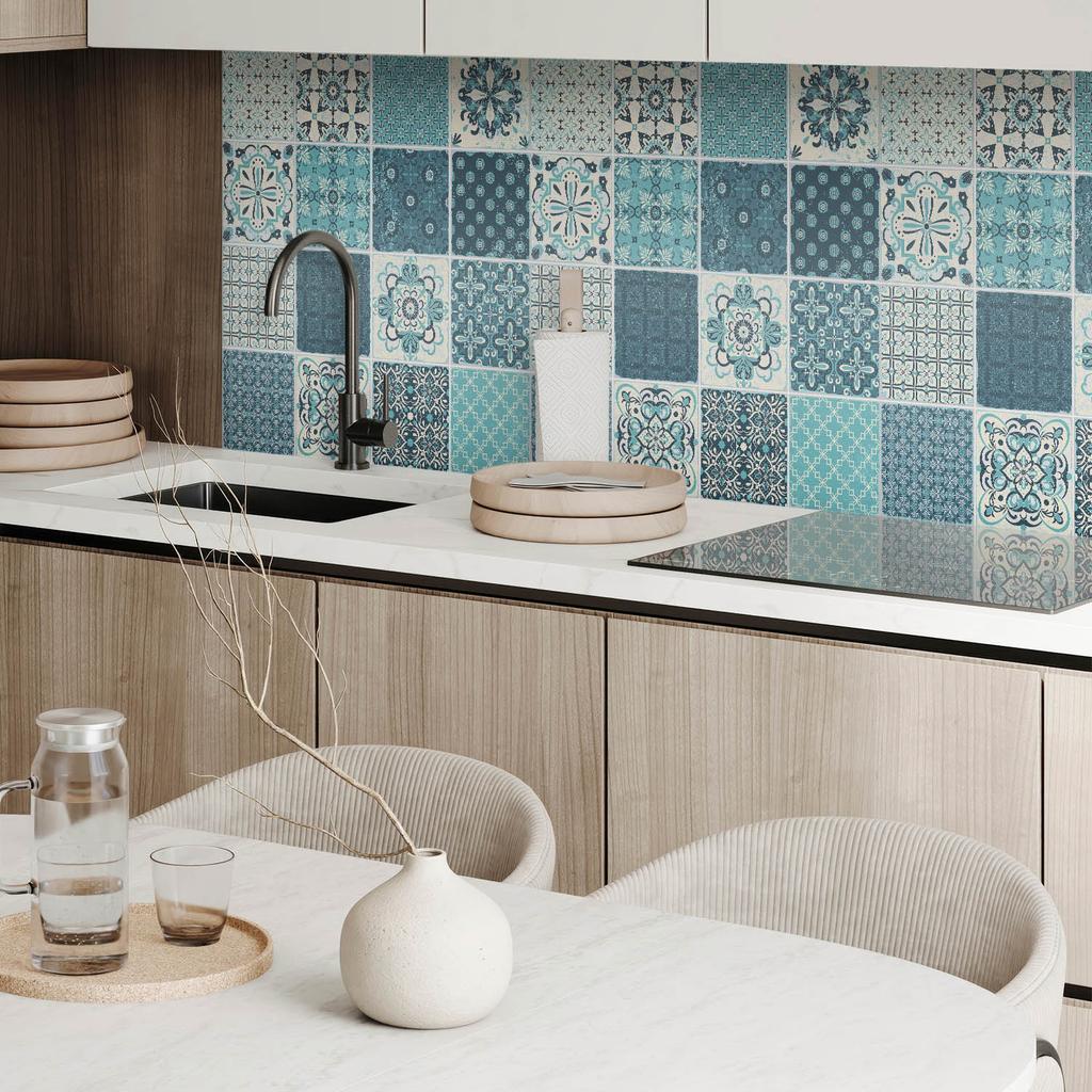 Naklejany Panel Winylowy Do Przedpokoju 120X60 Cm Wzory W Mozaice Geometrycznej