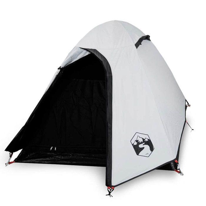 VidaXL Camping Tent 2 Person, Shade Tent with Bag, Portable Awning with Sidewalls for Hiking, White 94330