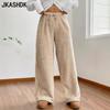 Women's Fashion Casual Solid Color Print High Waist Trousers Pants & Capris