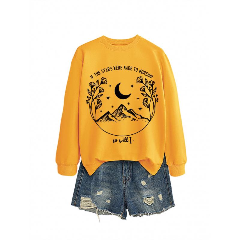 Women's Fashion Starry Round Neck Hoodie