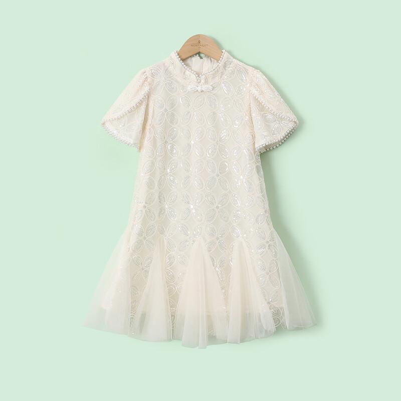 Mengtejiao Girls  Chinese-Style Fishtail Gauze Dress 120