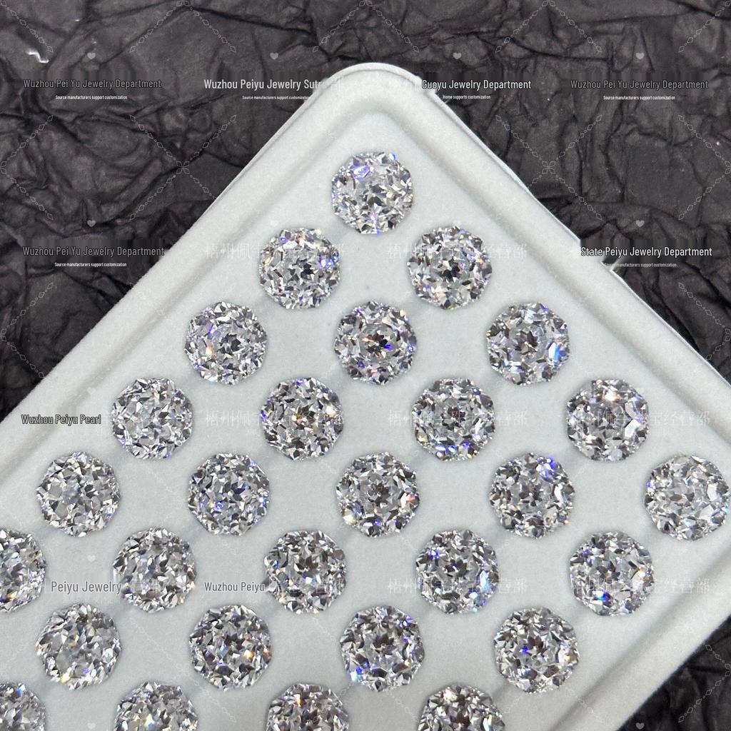 Octagonal Queen Cut Zircon Gem, 6/8mm, Super Sparkle Coated for DIY Jewelry