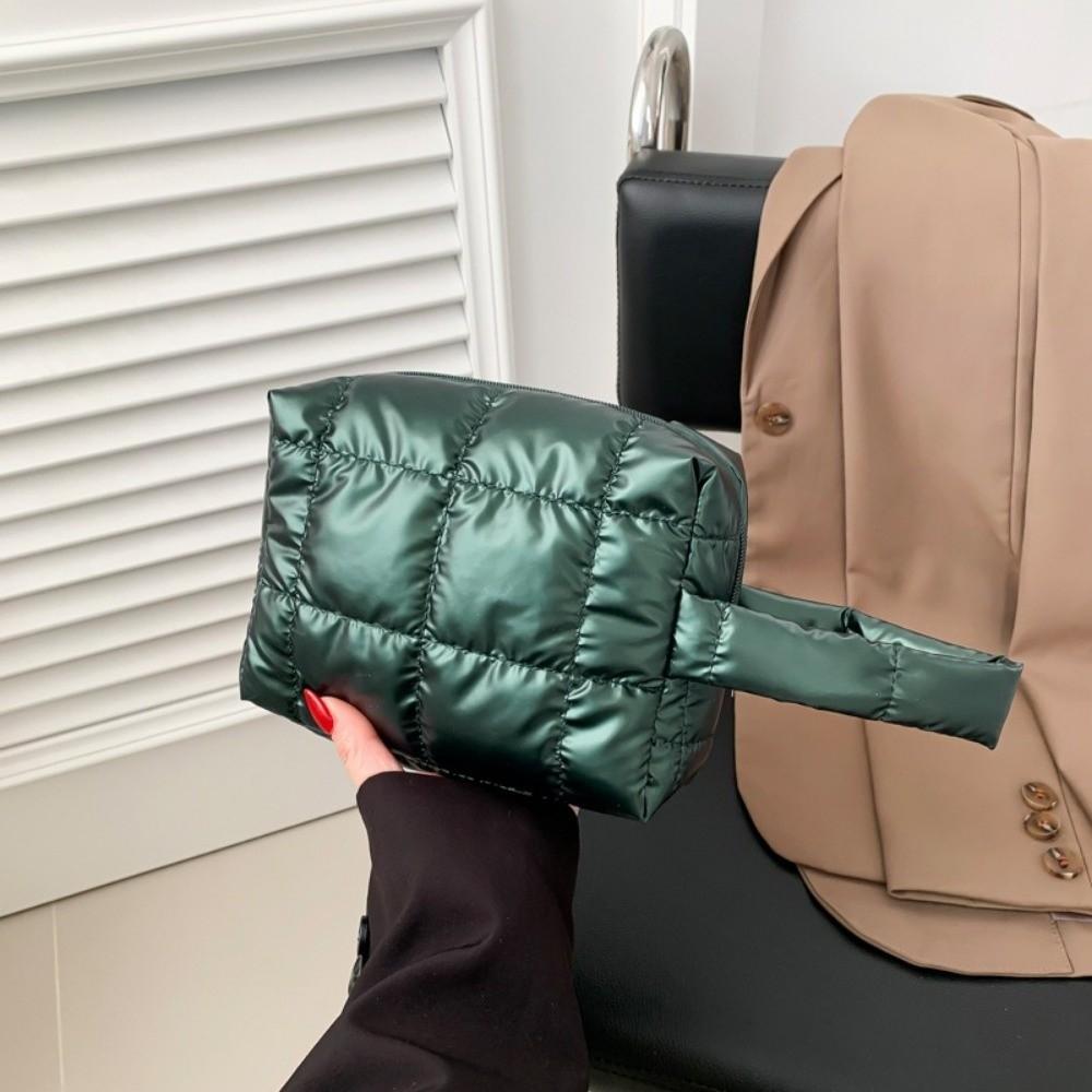 Fashion PU Cosmetics Storage Bag Large Capacity Travel Small Square Bag Handheld Makeup Bag Lady Wallet