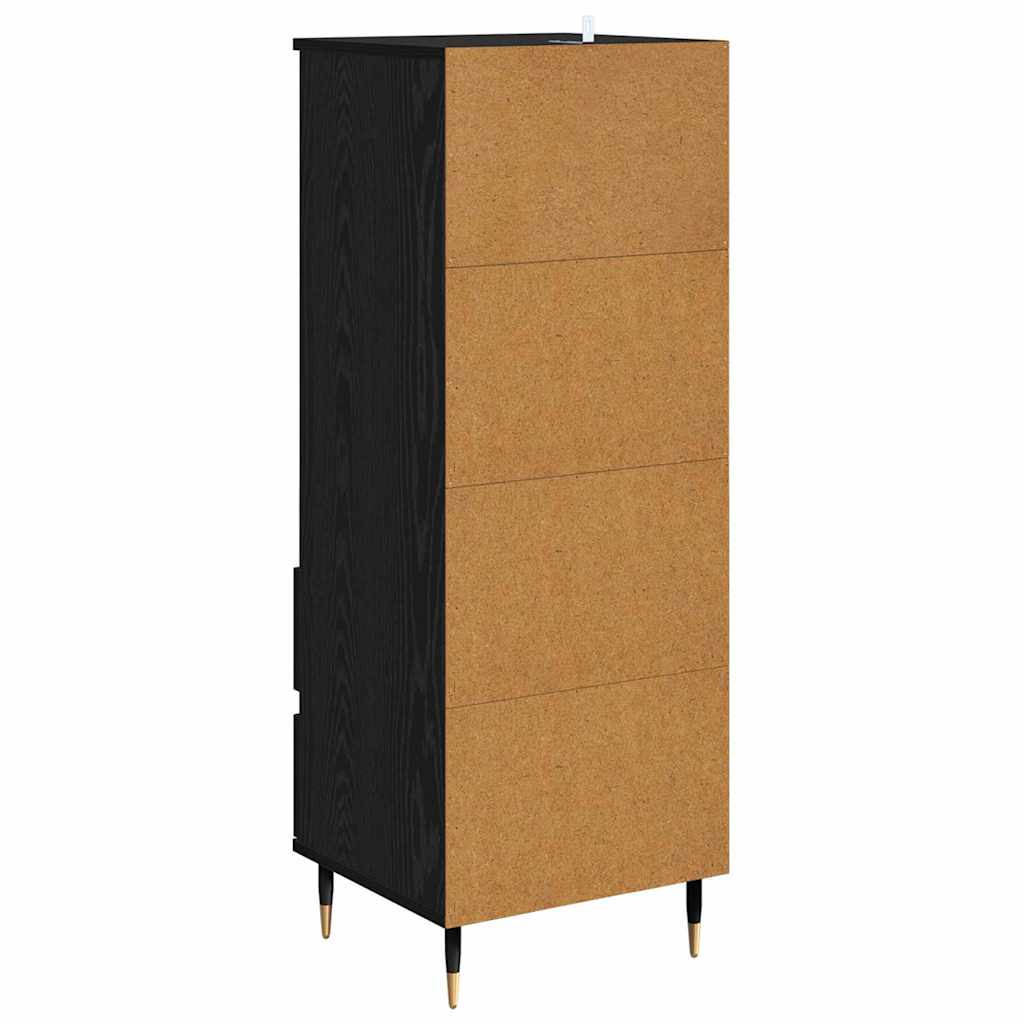 Highboard in Black Oak Look 40 x 36 x 110 cm Particleboard