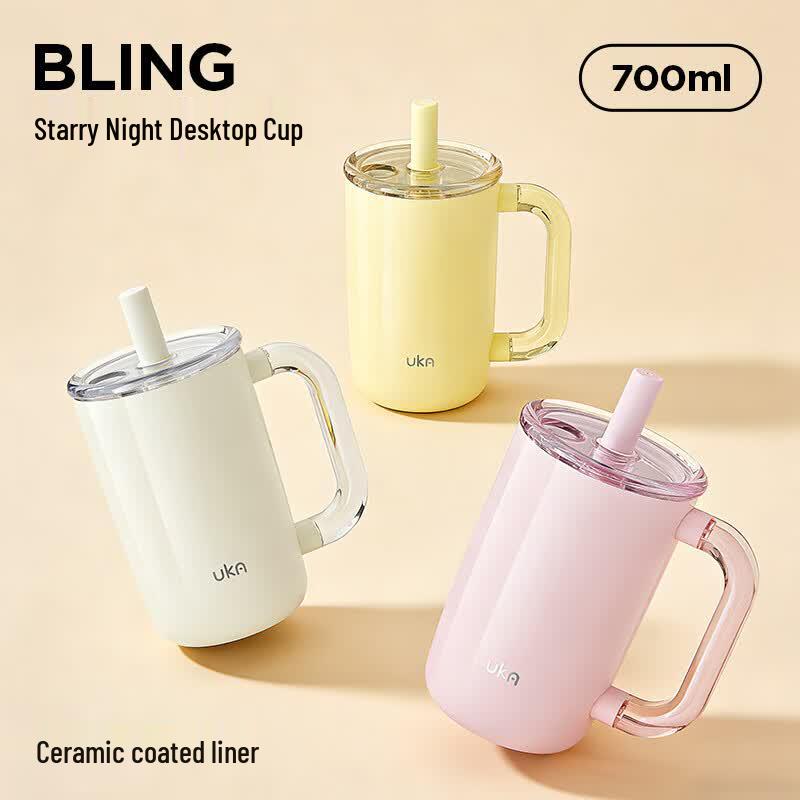 UKA UKM48 Ceramic Lined Insulated Straw Coffee Cup