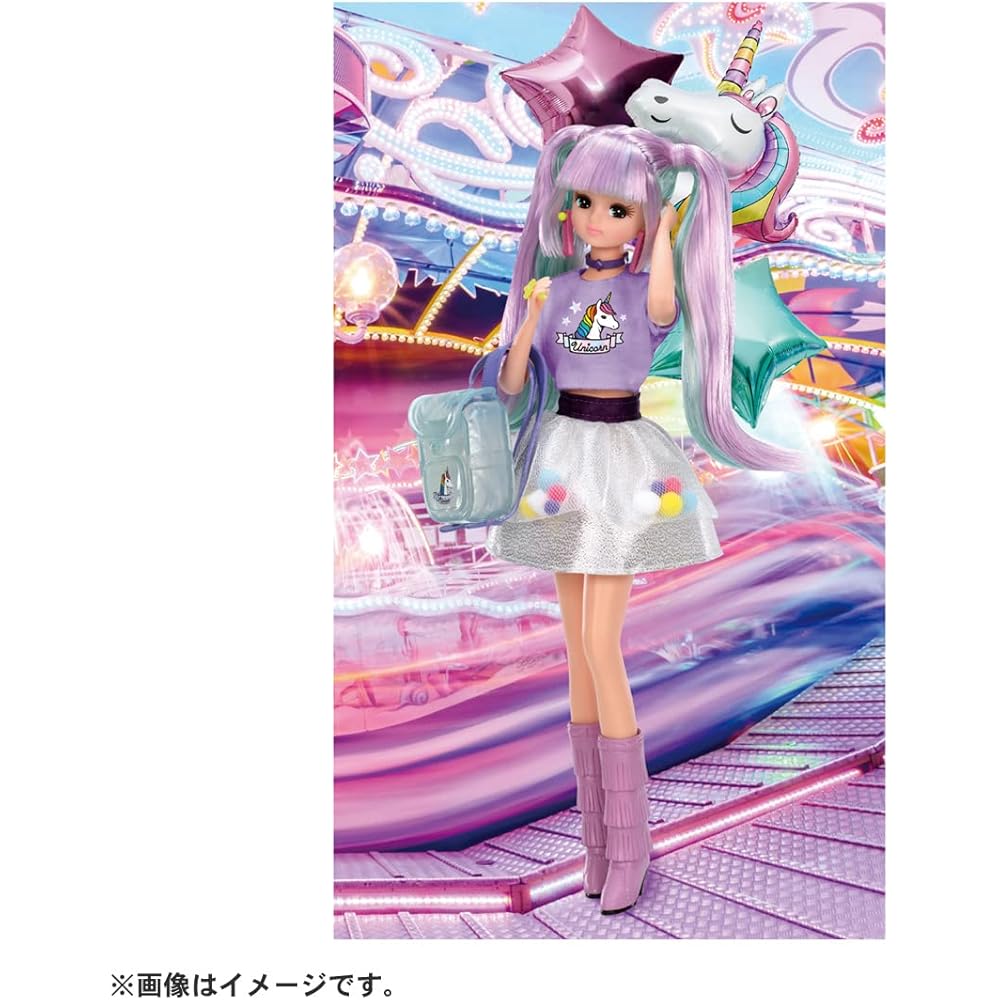 Takara Tomy Licca Unicorn Mix Doll Playset with Dress-Up Accessories for Ages 3 and Up