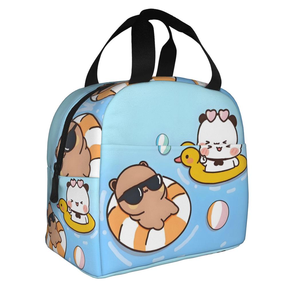 Kawaii Dudu Bubu Perzik En Goma Geïsoleerde Lunchtas voor Beer Panda Herbruikbare Thermische Koeltas Voedsel Lunchbox Werk School