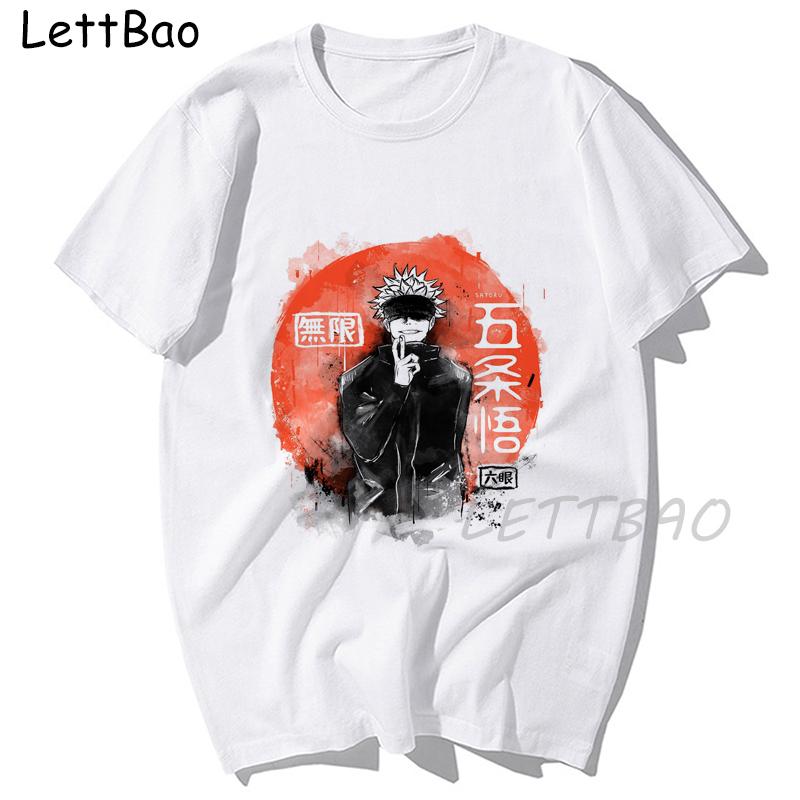 Funny Jujutsu Kaisen T Shirt Anime Shirt Short Sleeve Satoru Gojo Print Summer Tops Japanese Style