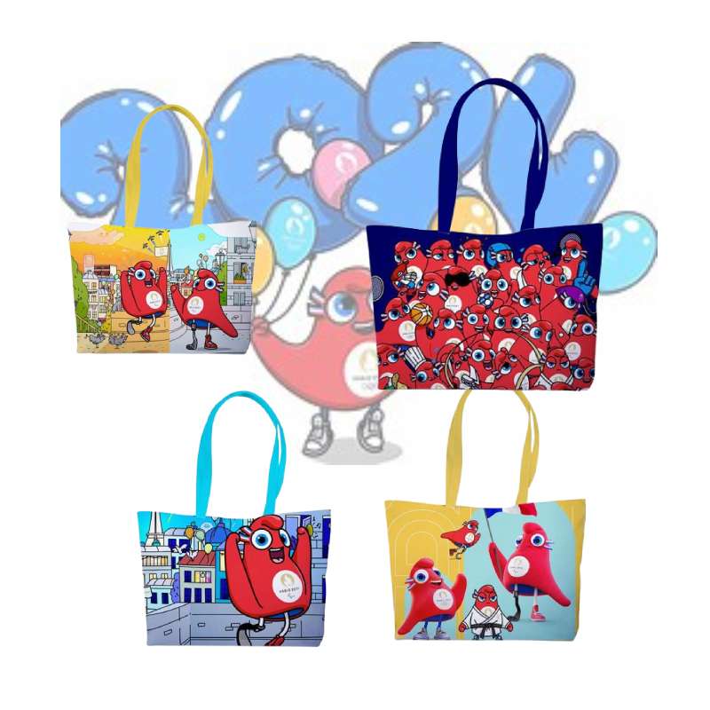 Paris 2024 Sports Competition Mascot Phryge Large Capacity Pu Material  Handbag
