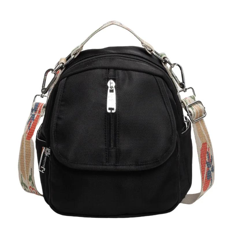 Women's nylon crossbody bag with shoulder strap solid zipper stitching line   fashion