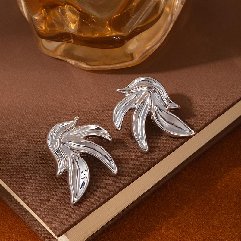 Exaggerated Floral Petal Earrings: Multi-layered Niche Design with a European & American Style