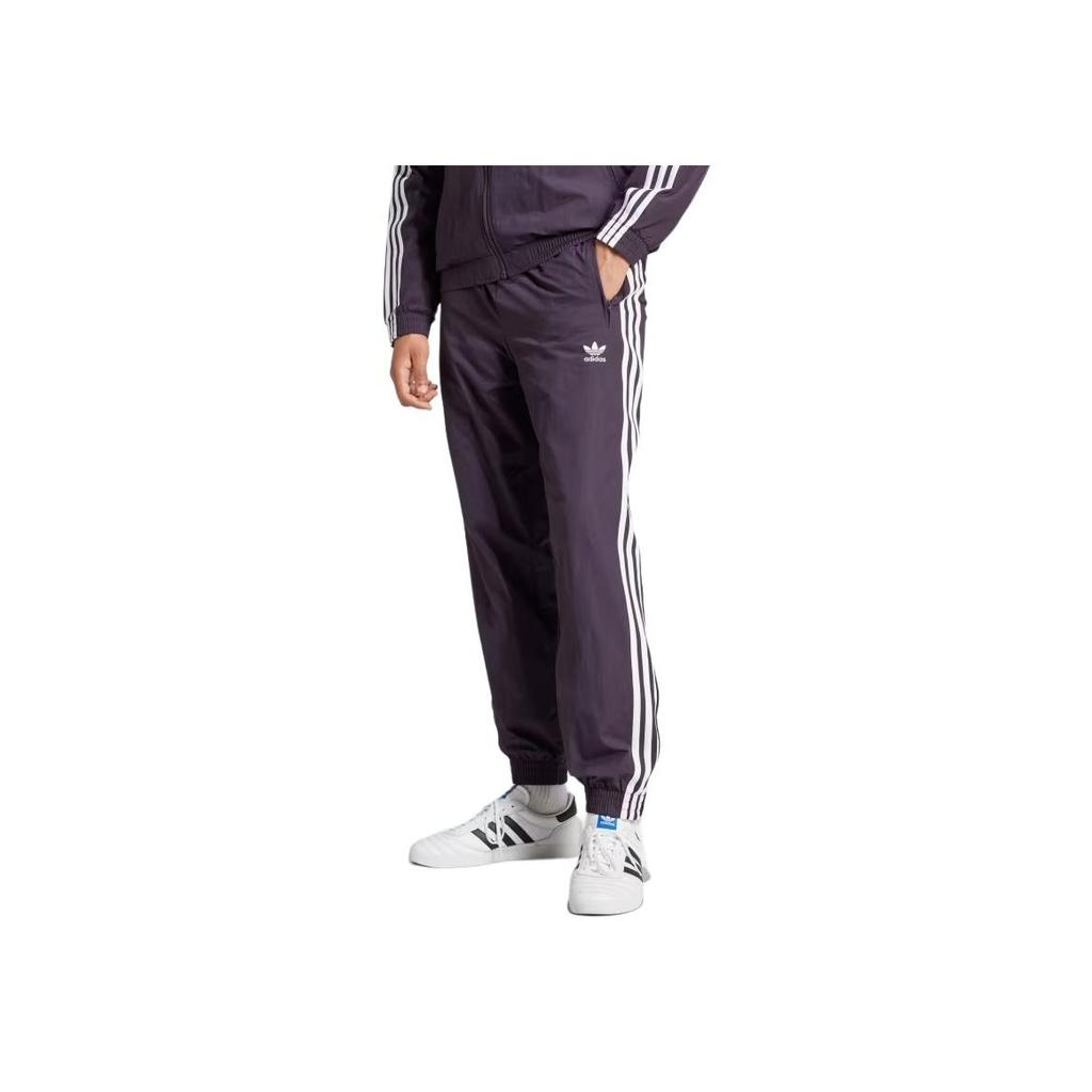 Adidas Originals Adicolor Letter Logo Print Side Stripe Comfortable Retro Sports Jogger Pants Men Bottoms Aurora-Black IZ2412