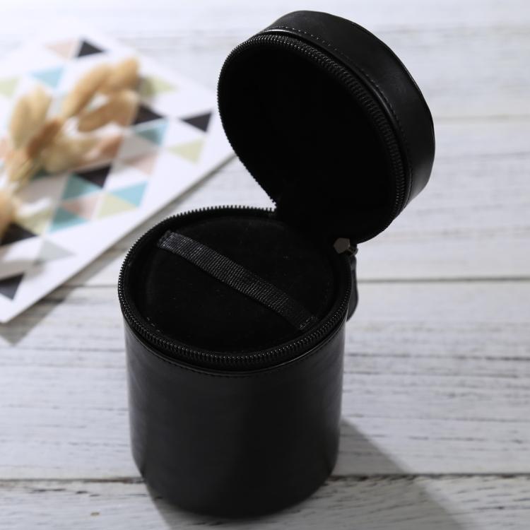 Střední pouzdro na objektiv se zipem, PU kožená taštička/krabička pro objektivy DSLR fotoaparátů, Velikost: Rozměry 13 x 9 x 9 cm