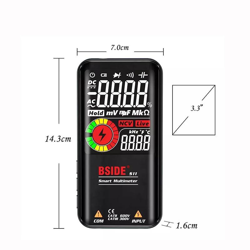 BSIDE S10 S11 S20 Multimetru digital profesional Multimetru inteligent 9999 Digital DC AC Tensiune Ohm Diodă NCV Hz Tester de cabluri live