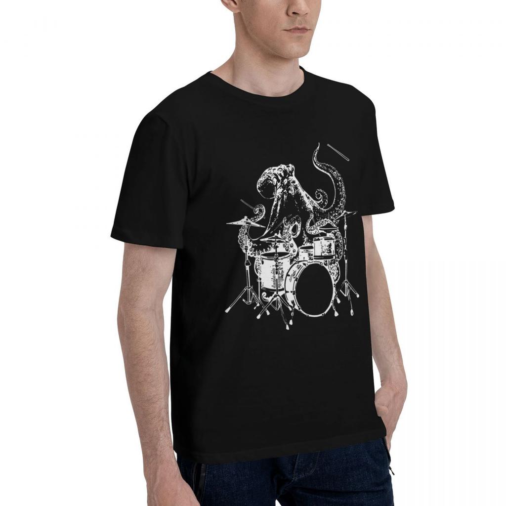 Octopus Playing Drums Drum Drum Drum Ming Musician Band 100 Cotton Casual Breathable Confortable Cute Football Shirts 2025