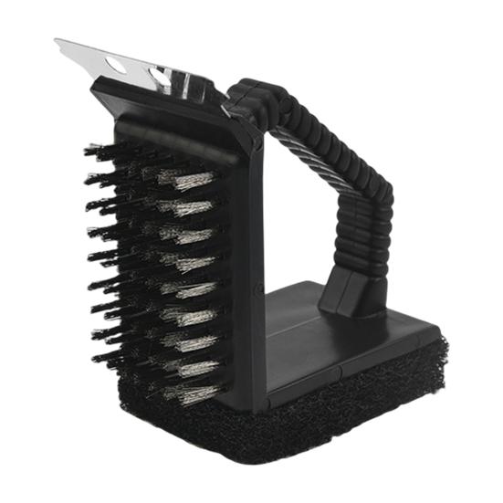 

Чистящая щетка 3-в-1 Щетка для чистки гриля со скребком Эргономичный дизайн Чистящая губка Сетка для барбекю Проволочная щетка для мытья Инструмент для барбекю S