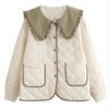 Women's Winter Retro Literary Academy Style Cotton Padded Jacket Thickened Warm Short Doll Collar Cotton Coat