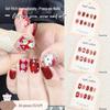 New Year Cat Eye Plaid Nails: Red, Festive, Good Luck, Cute Temperament