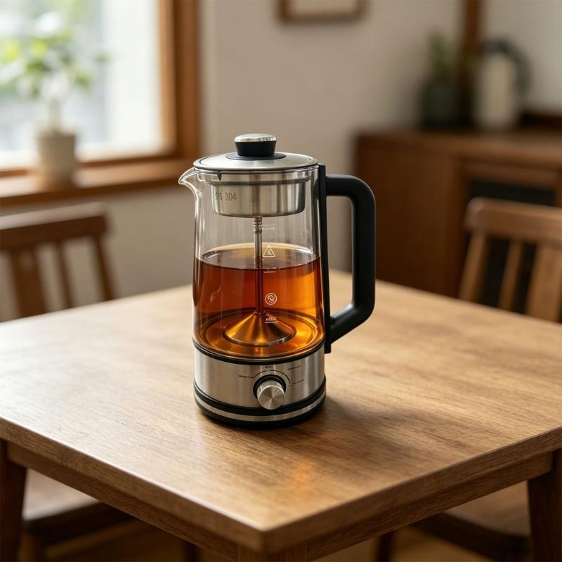 Automatic Steam Tea Maker With Nonrust Steel And High Borosilicate Glass For Healthy Brewing Perfect For Home And Office Use
