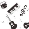 Musical Instrument Pattern Wall Stickers Self-adhesive PVC Window Decoration Wall Decal Sticker