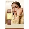 Women Rectangle Quartz Wristwatch Leather Strap Date & Minute Display Dress Daily Watch